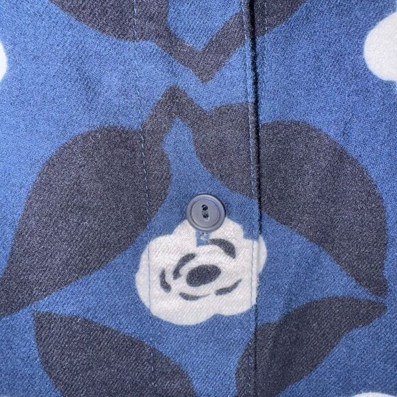 Uniqlo x Marimekko Navy Blue Flannel Long Sleeve Shirt Dress Pockets Women Large - Picture 5 of 12